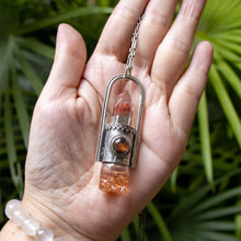 Load image into Gallery viewer, Fountain Autumn Rollerball Necklace Series - Red Pyramid Phantom on Black Leaf Pattern