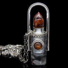 Load image into Gallery viewer, Fountain Autumn Rollerball Necklace Series - Red Pyramid Phantom on Black Leaf Pattern