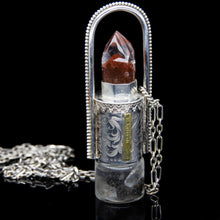 Load image into Gallery viewer, Fountain Autumn Rollerball Necklace Series - Red Pyramid Phantom on Black Leaf Pattern