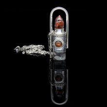 Load image into Gallery viewer, Fountain Autumn Rollerball Necklace Series - Red Pyramid Phantom on Black Leaf Pattern