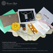 Load image into Gallery viewer, Fountain Gem Rollerball Necklace Series - Phantom and Tourmaline on Floral Pattern